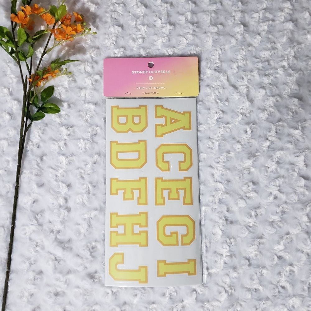 Stoney Clover Lane x Target vinyl yellow letter stickers